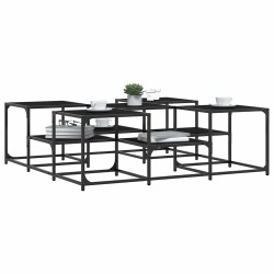 Table basse noir 121x121x40cm Bois d'ingénierie 583360583360