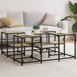 Table basse chêne sonoma 91x91x40 cm bois d'ingénierie 583362583362