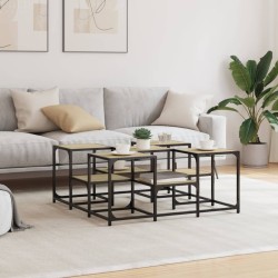 Table basse chêne sonoma 91x91x40 cm bois d'ingénierie 583362583362
