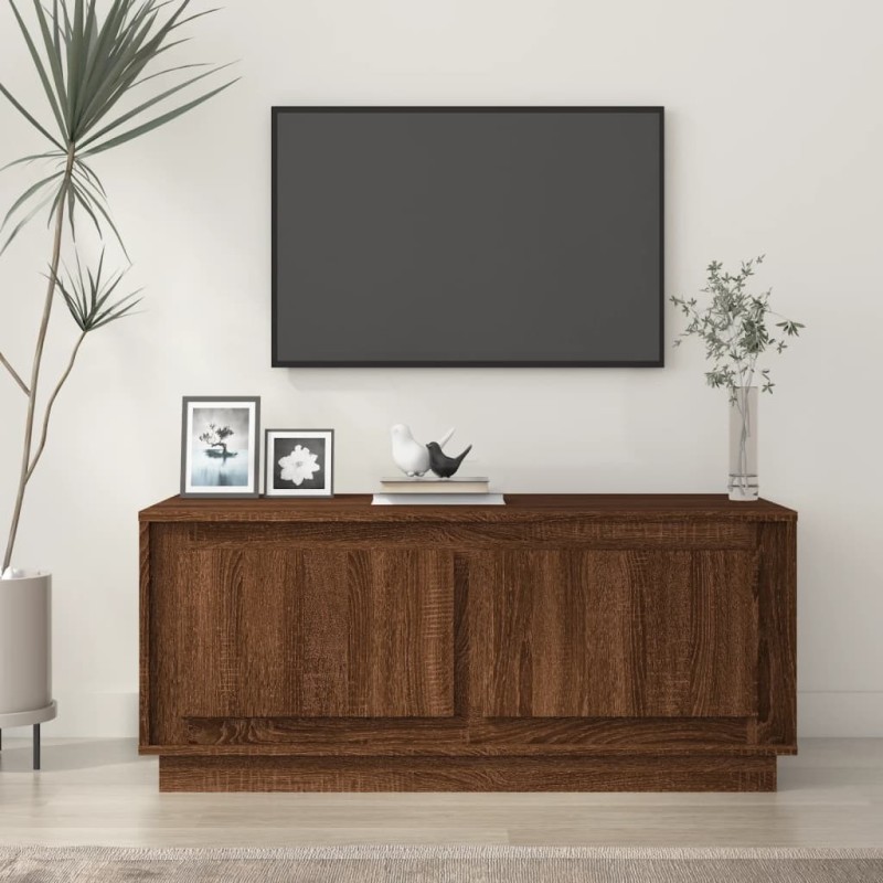 Table basse chêne marron 102x50x44 cm bois d'ingénierie 583364583364