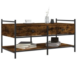 Table basse chêne fumé 99x50x50 cm bois d'ingénierie 583365583365