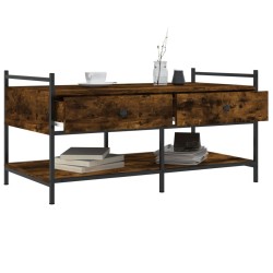 Table basse chêne fumé 99x50x50 cm bois d'ingénierie 583365583365