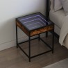 Table de chevet avec LED infini chêne fumé 40x40x51 cm 583367583367