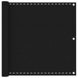 Écran de balcon Noir 75 x 800 cm HDPE et Aluminium 583378583378