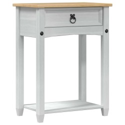 Table console avec tiroir Blanc 55 x 35 x 73 cm Pin massif 583385583385