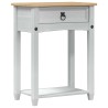 Table console avec tiroir Blanc 55 x 35 x 73 cm Pin massif 583385583385