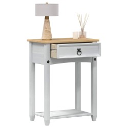 Table console avec tiroir Blanc 55 x 35 x 73 cm Pin massif 583385583385