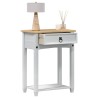 Table console avec tiroir Blanc 55 x 35 x 73 cm Pin massif 583385583385