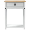 Table console avec tiroir Blanc 55 x 35 x 73 cm Pin massif 583385583385