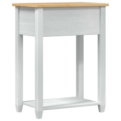 Table console avec tiroir Blanc 55 x 35 x 73 cm Pin massif 583385583385