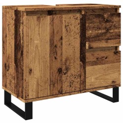 Armoire de lavabo de salle de bain vieux bois 65x33x60 cm 583389583389