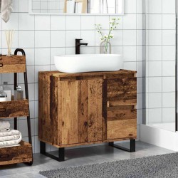 Armoire de lavabo de salle de bain vieux bois 65x33x60 cm 583389583389