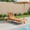 Transat avec Table Bois de teck massif Marron 583394583394