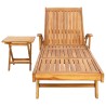 Transat avec Table Bois de teck massif Marron 583394583394