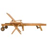 Transat avec Table Bois de teck massif Marron 583394583394