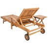 Transat avec Table Bois de teck massif Marron 583394583394