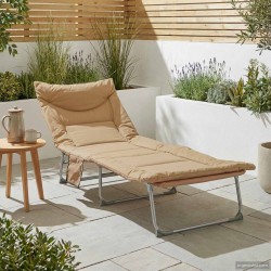 Transat pliant avec coussin Beige 583398583398