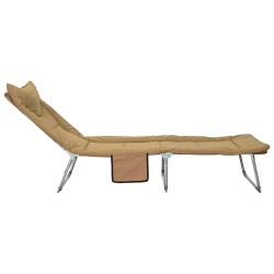 Transat pliant avec coussin Beige 583398583398