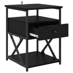 Cabinet de chevet avec tiroir 2 pcs Chêne noir 40 x 42 x 55 cm 583399583399