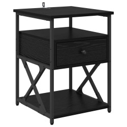 Cabinet de chevet avec tiroir 2 pcs Chêne noir 40 x 42 x 55 cm 583399583399