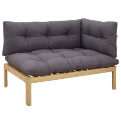 Unité de canapé d'angle Acacia Clair et Gris Foncé 583400583400
