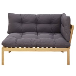 Unité de canapé d'angle Acacia Clair et Gris Foncé 583400583400