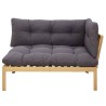 Unité de canapé d'angle Acacia Clair et Gris Foncé 583400583400