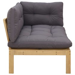 Unité de canapé d'angle Acacia Clair et Gris Foncé 583400583400