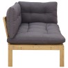 Unité de canapé d'angle Acacia Clair et Gris Foncé 583400583400