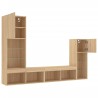 Unités murales TV avec LED 4 pcs chêne sonoma bois d'ingénierie 583402583402