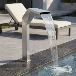Chute d'eau de Piscine Acier inoxydable 50 x 30 x 90 cm Argenté 583403583403