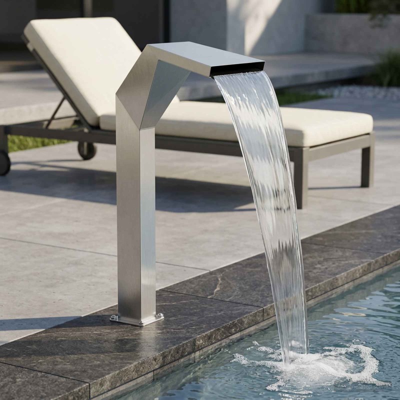 Chute d'eau de Piscine Acier inoxydable 50 x 30 x 90 cm Argenté 583403583403