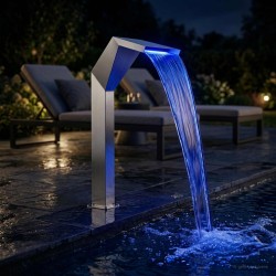 Chute d'eau de Piscine Acier inoxydable 50 x 30 x 90 cm Argenté 583403583403