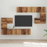 Unites TV Montage mural 4 pcs Bois Ancien Bois d'ingénierie 583419583419