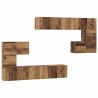 Unites TV Montage mural 4 pcs Bois Ancien Bois d'ingénierie 583419583419