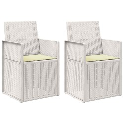 Chaises de jardin salle à manger 2 pcs Blanc et crème PP 583423583423