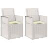 Chaises de jardin salle à manger 2 pcs Blanc et crème PP 583423583423