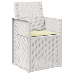 Chaises de jardin salle à manger 2 pcs Blanc et crème PP 583423583423