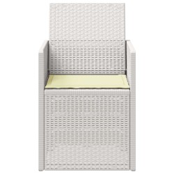 Chaises de jardin salle à manger 2 pcs Blanc et crème PP 583423583423