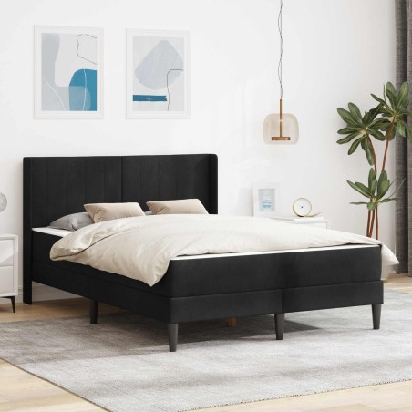 Cadre de lit avec matelas Noir 120 x 200 cm Velours 583425583425