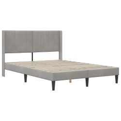 Cadre de lit avec matelas Gris clair 140 x 200 cm Velours 583426583426