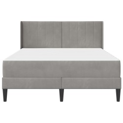 Cadre de lit avec matelas Gris clair 140 x 200 cm Velours 583426583426