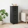 Cabinet roulant Noir 34 x 39 x 93,5 cm Bois de Pin Massif 583433583433