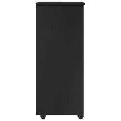 Cabinet roulant Noir 34 x 39 x 93,5 cm Bois de Pin Massif 583433583433