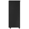 Cabinet roulant Noir 34 x 39 x 93,5 cm Bois de Pin Massif 583433583433