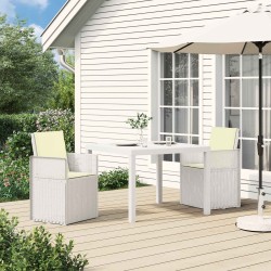 Chaises de jardin salle à manger 2 pcs Blanc et crème PP 583435583435