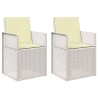 Chaises de jardin salle à manger 2 pcs Blanc et crème PP 583435583435
