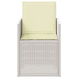Chaises de jardin salle à manger 2 pcs Blanc et crème PP 583435583435