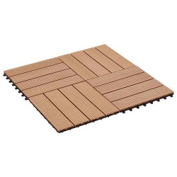 Carreau de terrasse 22 pcs Teck 30 x 30 cm WPC 583441583441
