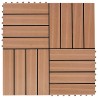 Carreau de terrasse 22 pcs Teck 30 x 30 cm WPC 583441583441
